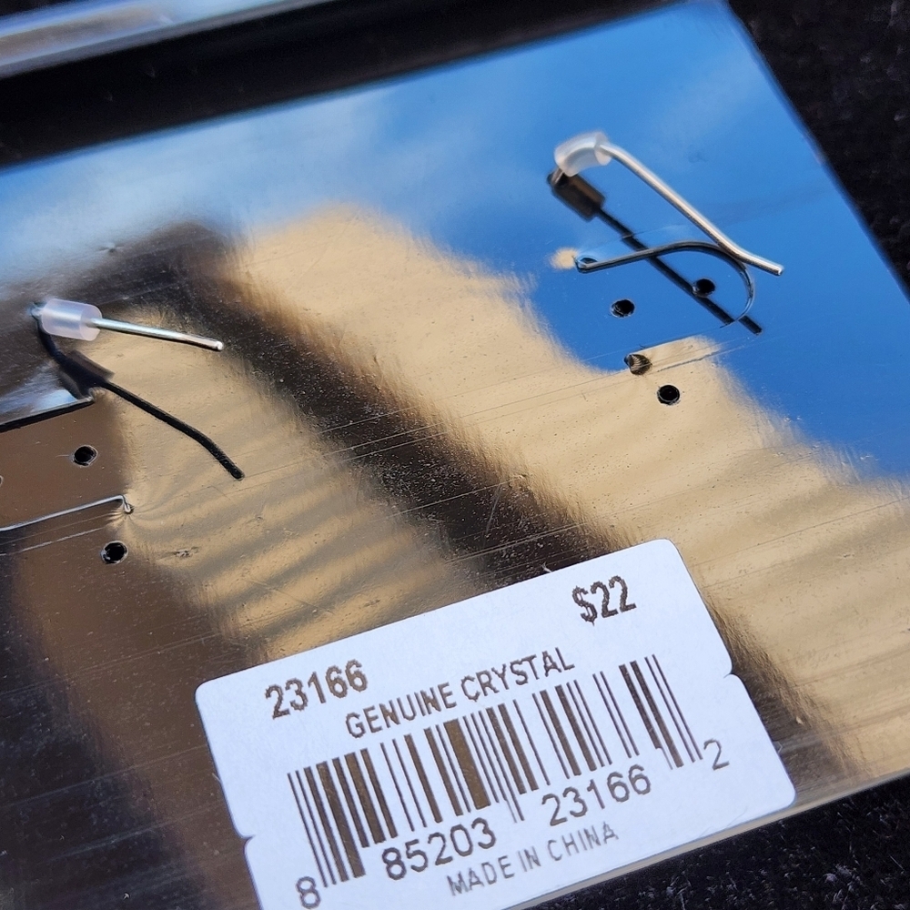 Cookie Lee Black and Silver Earrings #23166 NWT - Picture 7 of 8